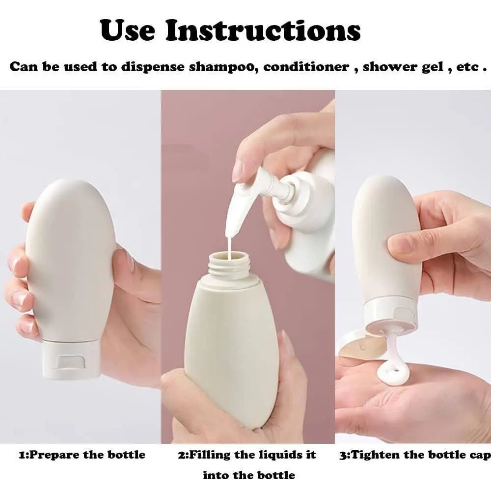 Travel Bottles for Toiletries, Pack of 3 Shampoo Bottle Set, Toiletry Bottles, Containers Small Leakproof Mini Essentials -60Ml, Multicolour|