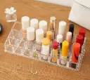 24 Compartment Acrylic Makeup Organizer - Transparent Plastic Makeup Cosmetic Storage Box Lipstick Nail Paint/Polish Holder Display Stand Organizer