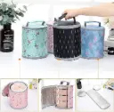 Portable Thermal Lunch Bag Cover, Round Shape Cooler Travel Lunch Bag (Multicolor)