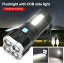 Four-core Strong Light LED Flashlight Torch