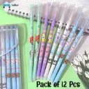 12Pcs Erasable Gel Pens Erasable Pens 0.5mm, Erasable Pens with Magic Eraser, Smooth Writing Gel Pen