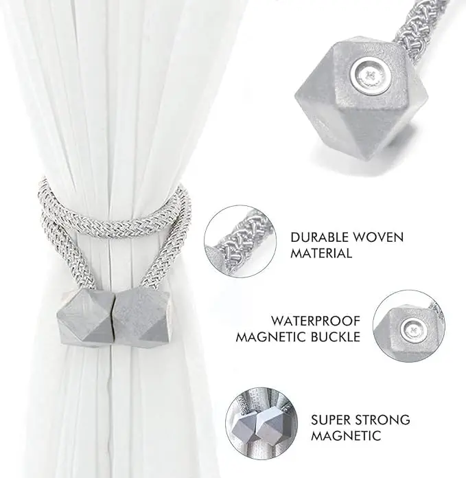2Pc Set Magnetic Curtain Tiebacks Clips