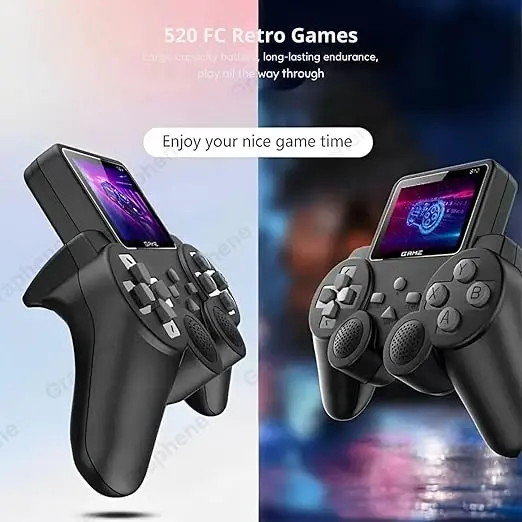 Video Games for Kids -520 Classic Games in 1 Controller Gamepad Handheld Console Video Games, 2.5" Screen, TV Connectable, Rechargeable Battery, USB Charging,