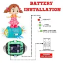 MUSICAL FASHION GIRL Musical Toy Battery Operated Musical Dancing Girl 360 Degree Rotating with Flashing Lights and Bump n Go Action Toys for Kids Activity Play Center Toy