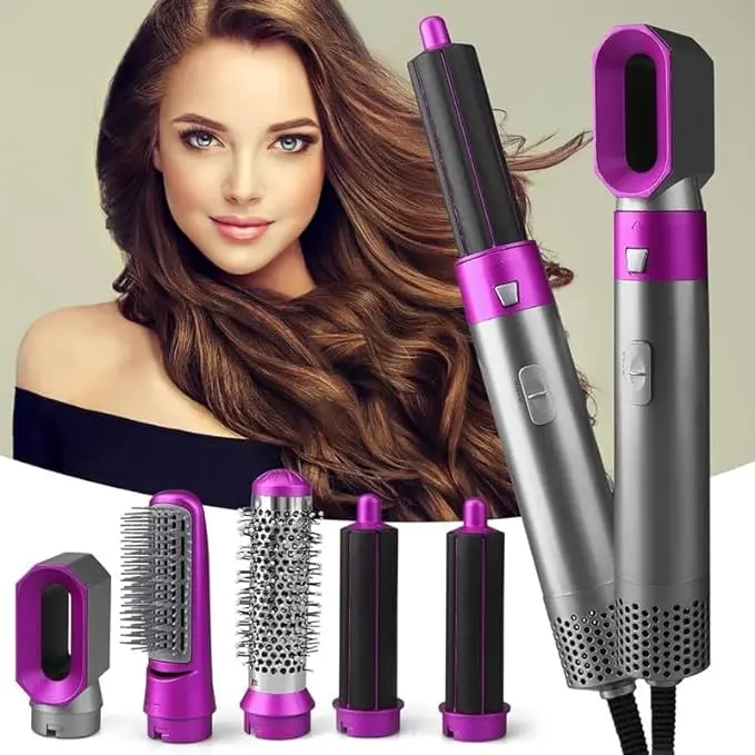 5-in-1 Hot Air Styler, Hair Dryer Comb, Multifunctional Styling Tool for Curly, Straight, Drying & Frizz-Free Hair, Negative Ion One Step Hair Dryer Brush, Fast Heating, 1000 Watts