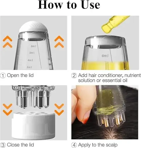 Hair Oil Applicator Comb, Smooth Root Comb Applicator Bottle For Scalp Oil, Anti Hair Loss Lotion Dispenser,Greasy Hair Massanger