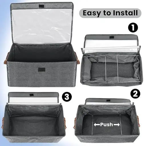 Storage box 32L with Transparent lid Clothes Organiser for Wardrobe with transparent lid Foldable Visible Wardrobe Organizer for Clothes Cloth Storage Box Ultimate wardrobe organisers