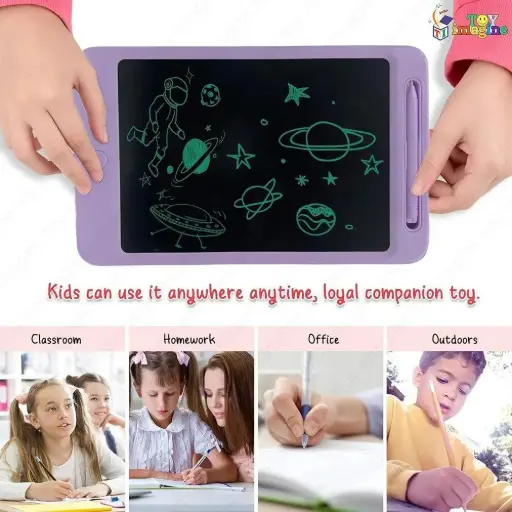 2 in 1 Pencil Box Cum Educational LCD Tablet Toy for Kids with Stylus - Digital Writing Slate Pen Case with Erase Button for School Stationery