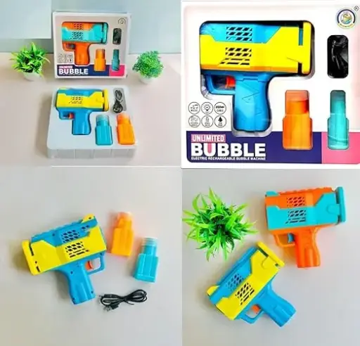 Ultimate High-Performance Rechargeable Bubble Gun Toy Machine for Kids Toddlers | Leak-Proof, Automatic Bubble Blower with Light, Music