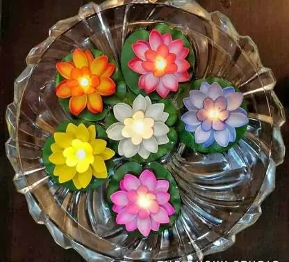 Water Sensor Lotus Diya 6Pcs box