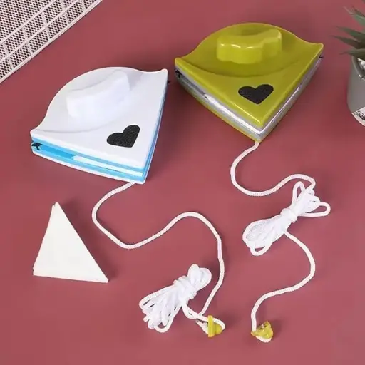 Magnetic Window Cleaner Double-Sided Glazed Glass Cleaner Wiper with 2 Extra Cleaning Cotton Pads