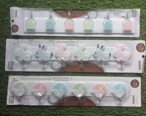 6Pcs Strong Sticky Hook 3.0kg Capacity