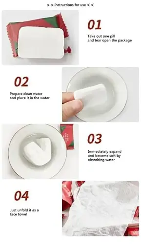 (Pack of 20 pcs) Big Magic SoftTouch Tablet Tissue Towels, Portable Disposable Pure Cotton Compressed Towel Water Wet Wipe